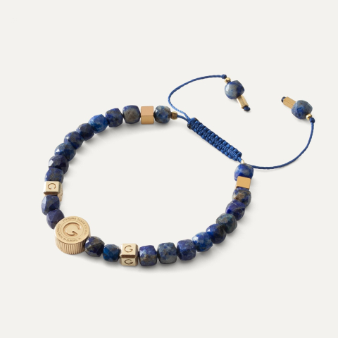 Bracelet with Lapis Lazuli stone, sterling silver 925 gold plated