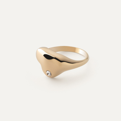 Inflatable irregular ring with zirconia gold plated