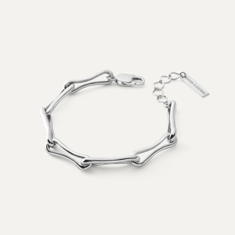 Thick chain bracelet - silver 925 platinum plated