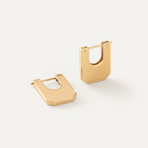 Geometric flat earrings gold plated