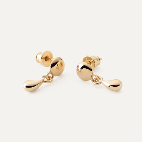 Hanging small teardrop earrings gold plated