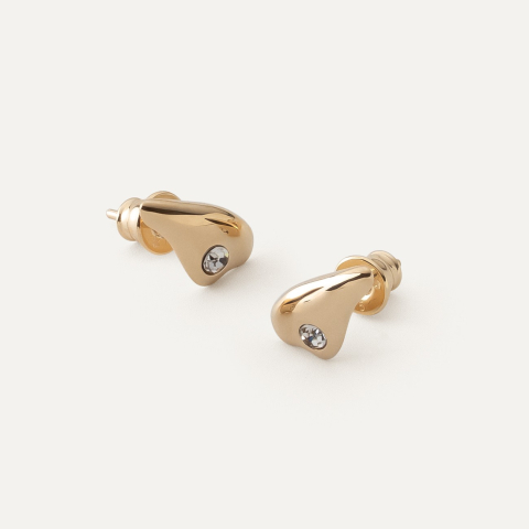 Small blown earrings with zirconia gold plated