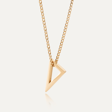  Necklace geometric triangle shape, silver 925, gold plated