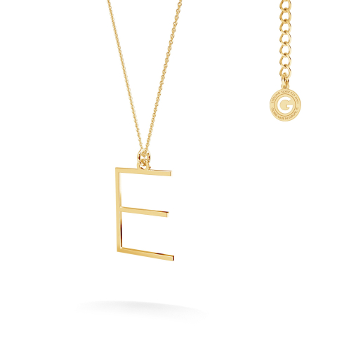 Naszyjnik z literką , srebro 925 w złotym pokryciu
