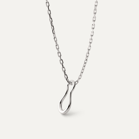 Necklace with irregular blown pendant platinum plated
