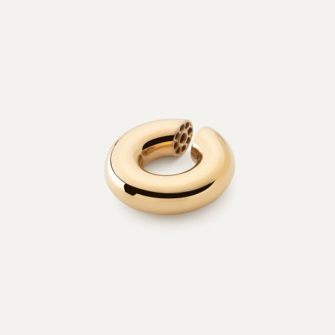 Donut ear cuff, sterling silver 925 platinum plated