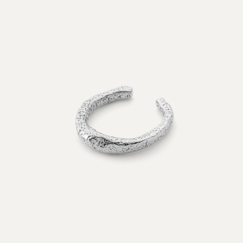 Textured ear cuff, 925 silver with platinum plating