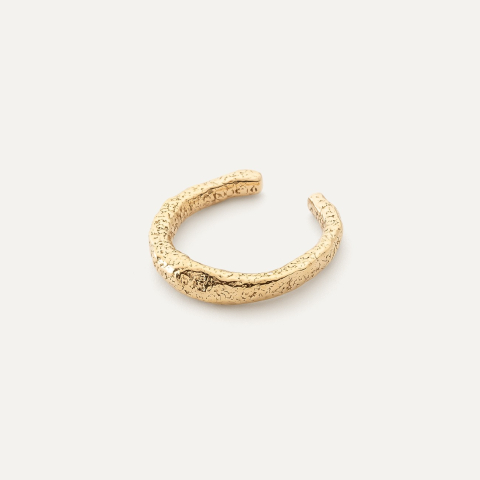 Textured ear cuff, 925 silver, gold plated