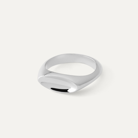 Oval ring - XENIA x GIORRE, silver 925 platinum plated