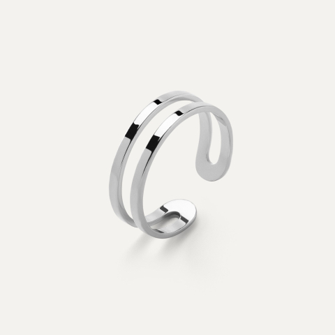 Silver knuckle ring platinum plated