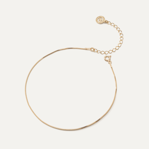 Silver ankle bracelet, Venetian gold plated