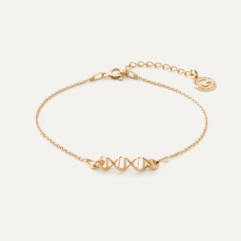 Bracelet DNA formula, sterling silver 925 gold plated