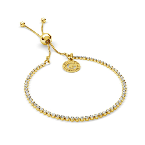 Silver bracelet with 2mm zircons, 925 silver, gold plated