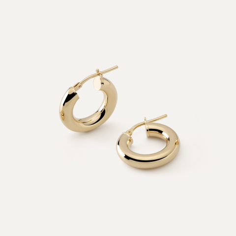 Silver earrings - donut 2.5 cm gold plated