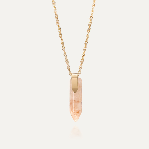 Silver icicle necklace - sun stone gold plated