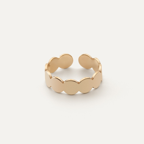 Silver knuckle ring, beads gold plated