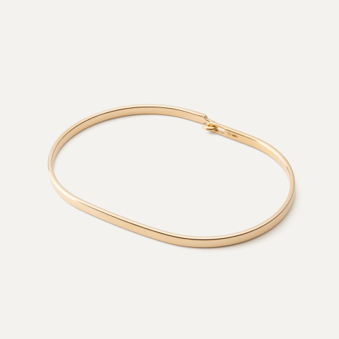 Rigid bracelet for beads with engraving, 925 silver with gold plating