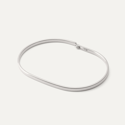 Starres Armband für Beads mit gravur, 925er Silber platiniert