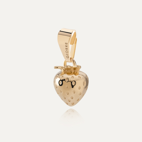 Strawberry silver pendant, silver 925 in gold plating