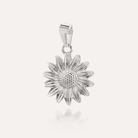 Anhänger Sonnenblumenblüte, sterlingsilber 925 platiniert