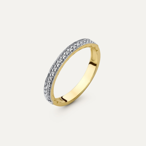 Gold minimalist wedding ring with diamonds - Glamor, gold 585 yellow 