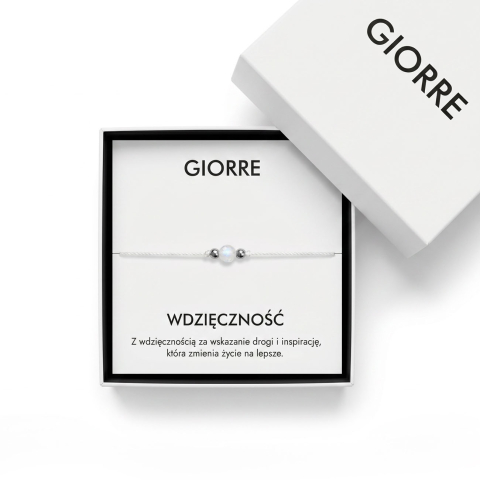 Gratitude bracelet with moonstone, Sterling Silver 925 Plated with Platinum