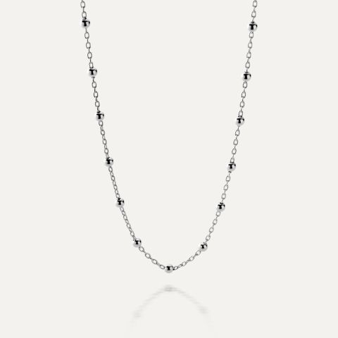 Delicate ball chain, 925 silver, platinum plated