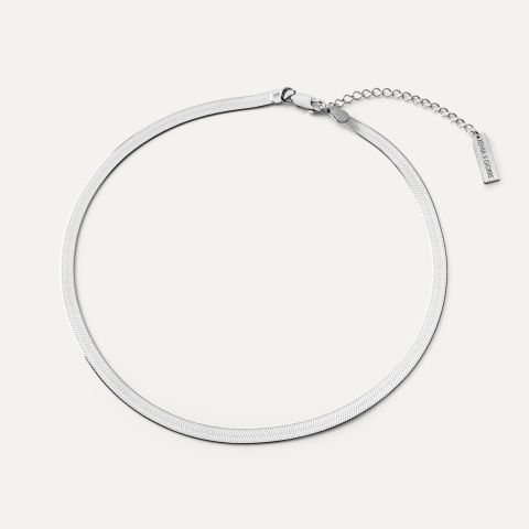 Snake chain flat tape - XENIA x GIORRE, silver 925 platinum plated