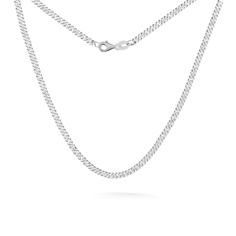 Silver diamond Rombo chain platinum plated