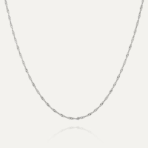 Singapore chain, sterling silver 925 platinum plated