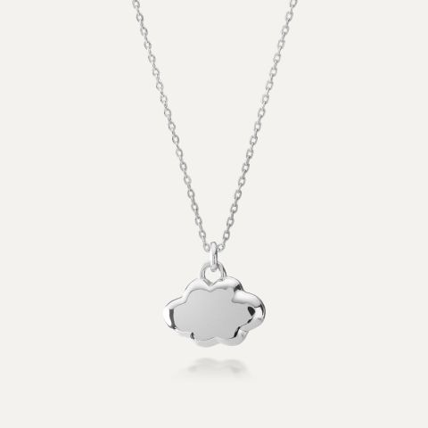 Silver cloud necklace platinum plated