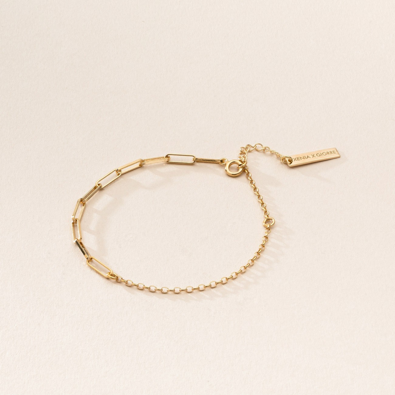 Bracelet with two chains - silver 925 platinum plated                                    