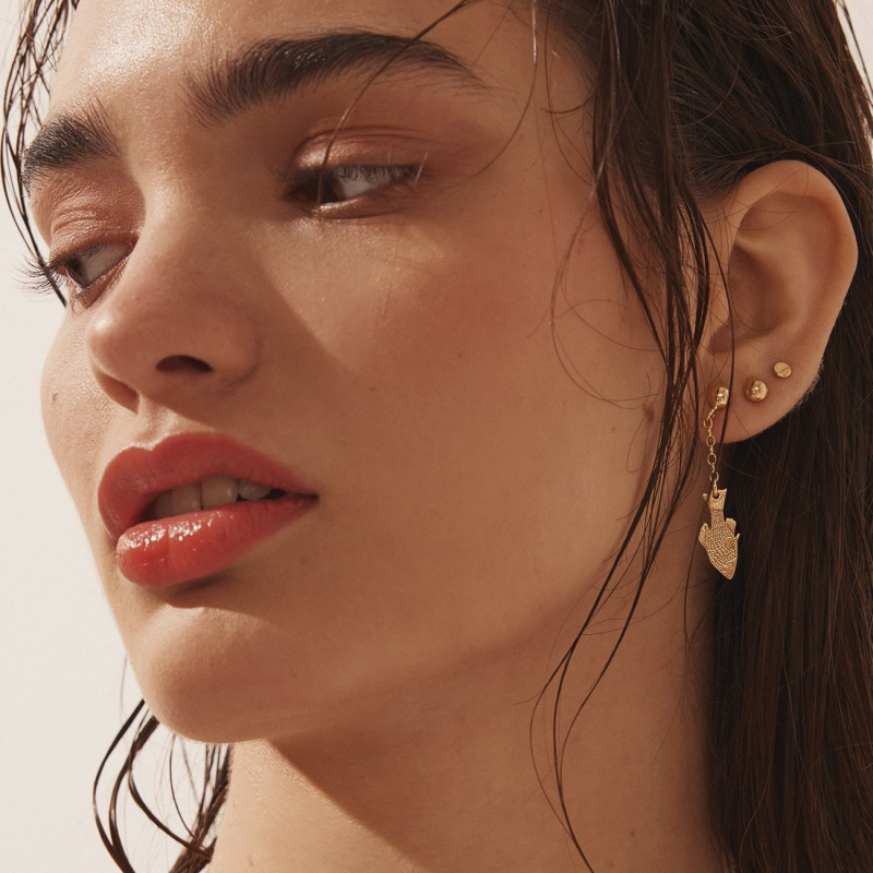 Kolczyki ryby, srebro 925 w pokryciu platyną                                    