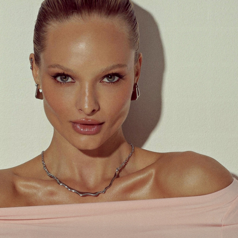 Naszyjnik kolia fala w pokryciu platyną                                    