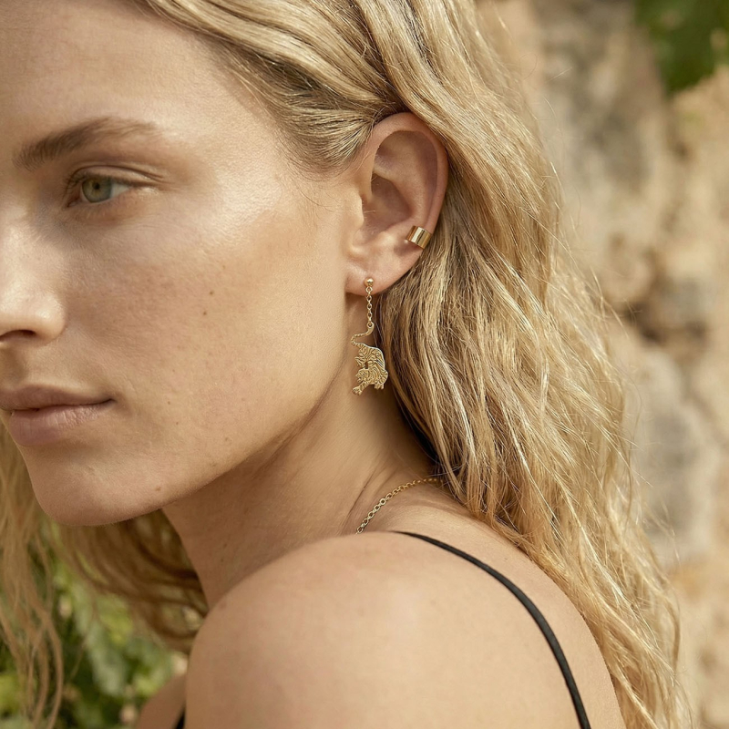 Srebrne kolczyki tygrysy w pokryciu platyną                                    