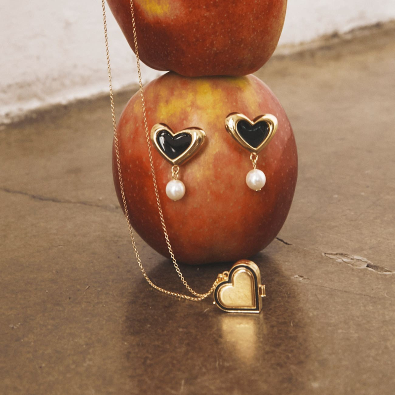 Srebrny naszyjnik puzderko serce, srebro 925 w pokryciu platyną                                    