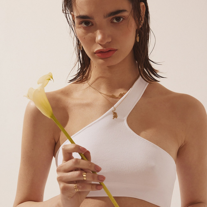 Srebrny naszyjnik z tygrysem w pokryciu platyną                                    