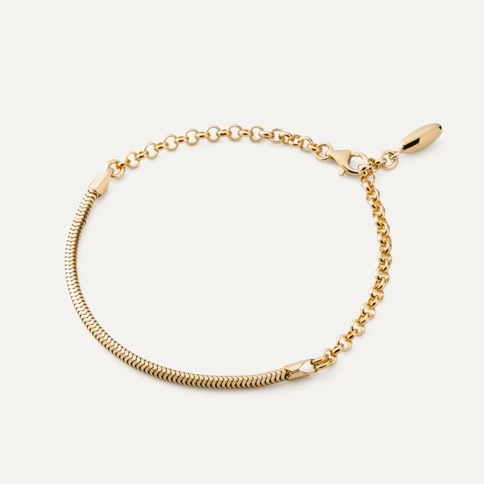 Bransoletka baza do beads&oacute;w i charms&oacute;w, srebro 925 w złotym pokryciu