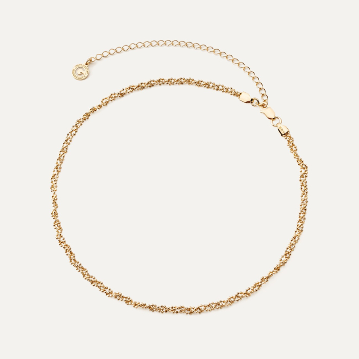 Choker pleciony z trzech łańcuszk&oacute;w, srebro 925 w złotym pokryciu