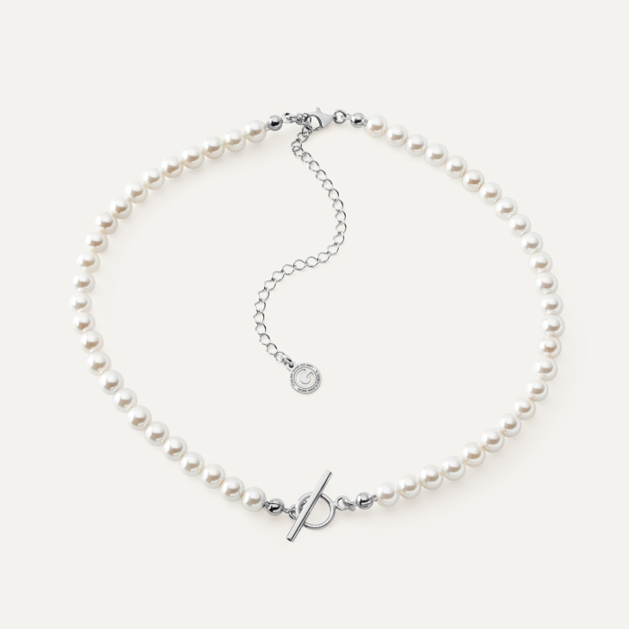 Perlen-Choker, 0,6 cm - Basis für Charms, 925er Silber platiniert
