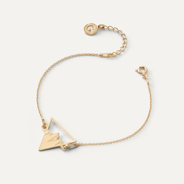 Srebrna bransoletka - g&oacute;ry w złotym pokryciu