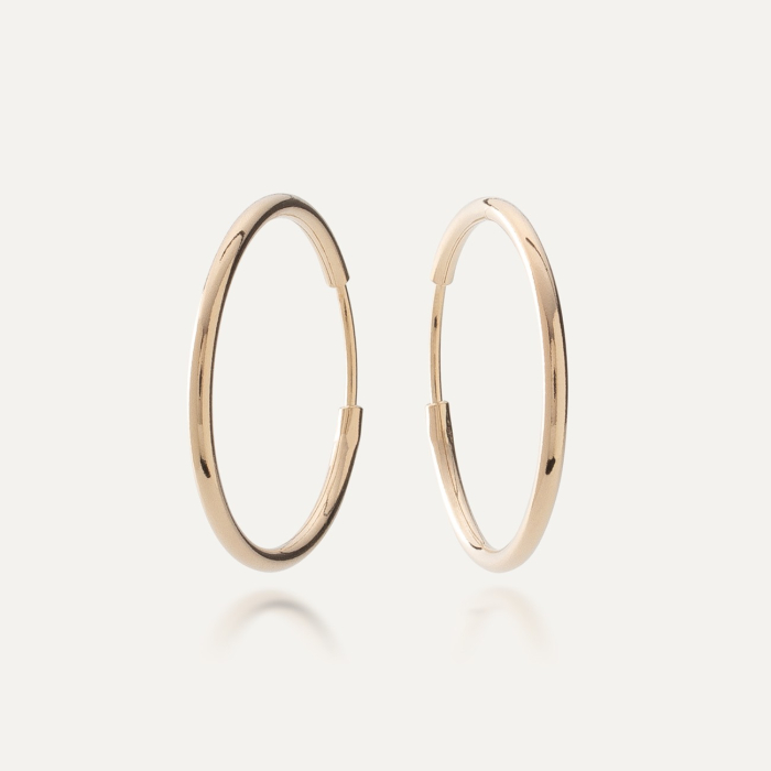 Srebrne kolczyki koła do charms&oacute;w 2,5 cm w złotym pokryciu