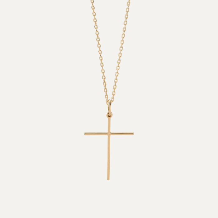 Srebrny naszyjnik krzyżyk w złotym pokryciu