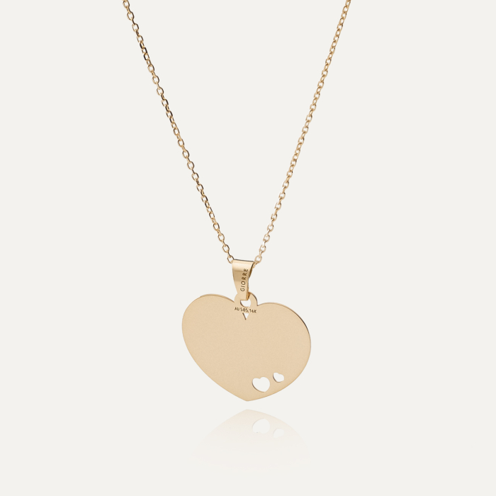 Gold celebrity necklace - engraved heart, 585 (14K)