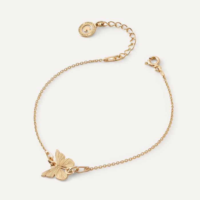 Butterfly bracelet,sterling silver 925 gold plated