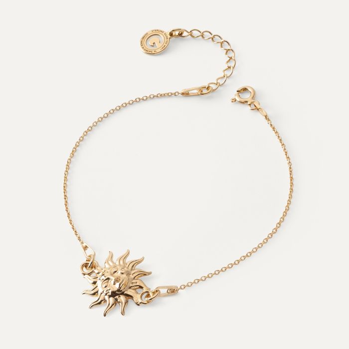 Sun bracelet, sterling silver 925 gold plated