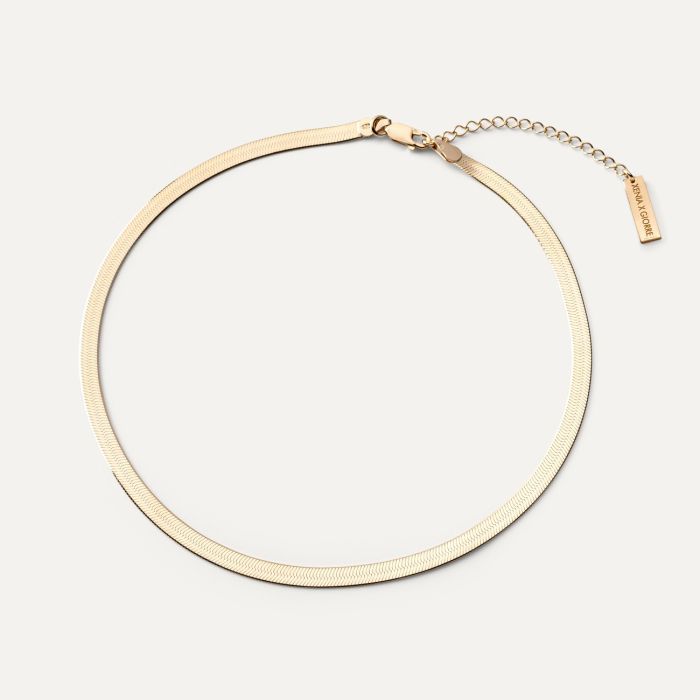 Flat ribbon choker - XENIA x GIORRE, silver 925 gold plated