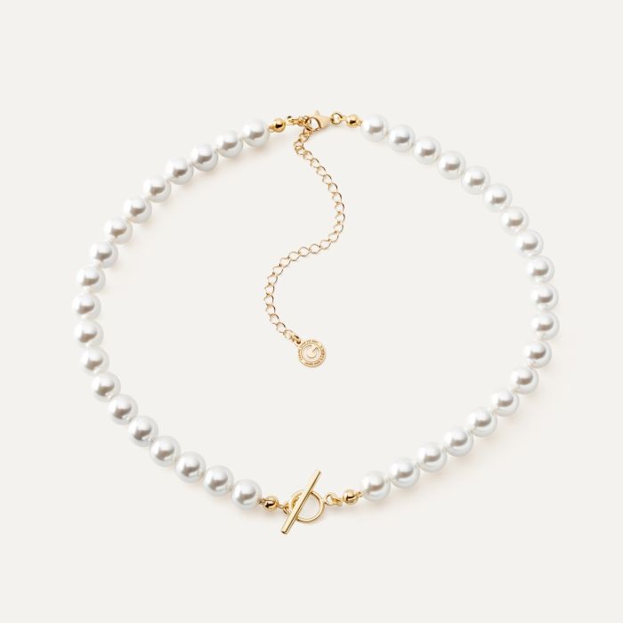 Choker with GAVBARI pearls 0.8 cm, silver 925 gold plated