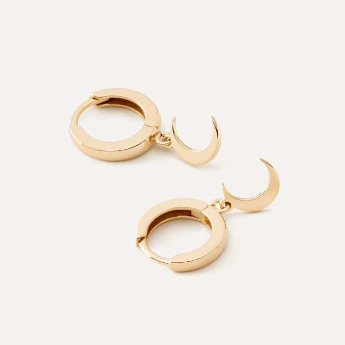 Moon earrings, sterling silver 925 gold plated