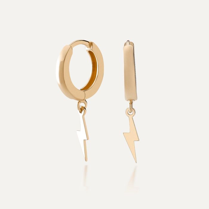 Lightning earrings, sterling silver 925 gold plated